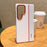 For Samsung Galaxy S25 Ultra Case Splicing PC + PU Leather Phone Back Cover with Metal Lens Ring  /  Buttons - White - 2