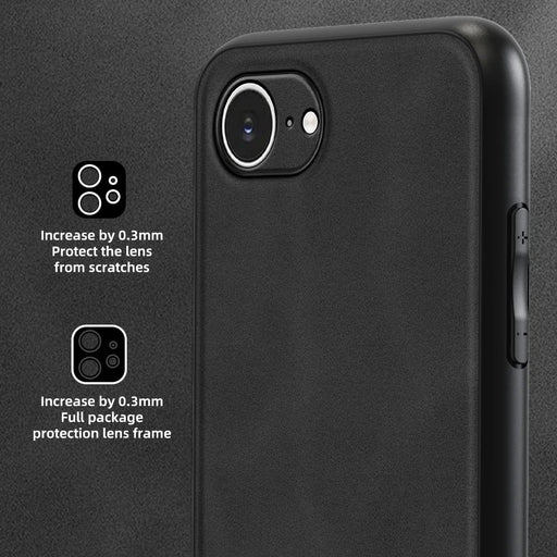 ANNYOJO For iPhone 17e / 16e Case PU Leather + PC + TPU Anti Drop Phone Back Cover - Black - 2