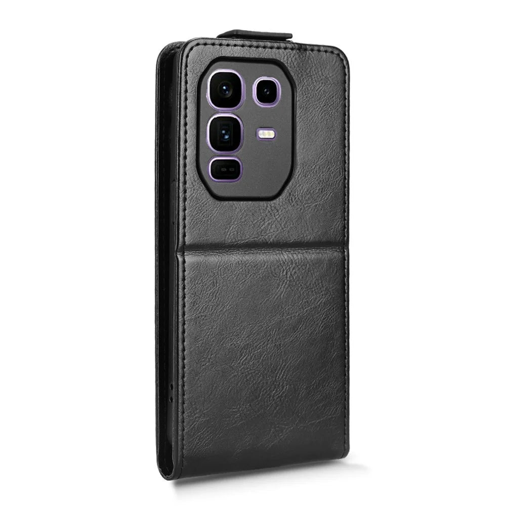 For Infinix Note 50 Pro+ 5G Stand Case Magnetic Clasp Vertical Flip Leather Phone Cover with Card Holder - Black - 7