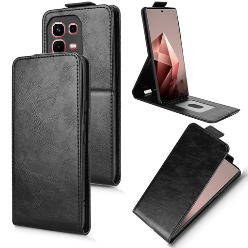 For Infinix Note 50s 5G X6870 Stand Case Magnetic Clasp Vertical Flip Leather Phone Cover with Card Holder - Black - 1