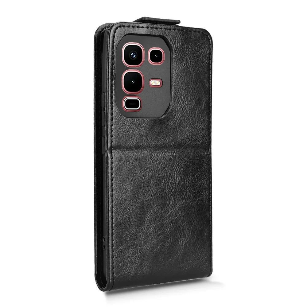 For Infinix Note 50s 5G X6870 Stand Case Magnetic Clasp Vertical Flip Leather Phone Cover with Card Holder - Black - 7