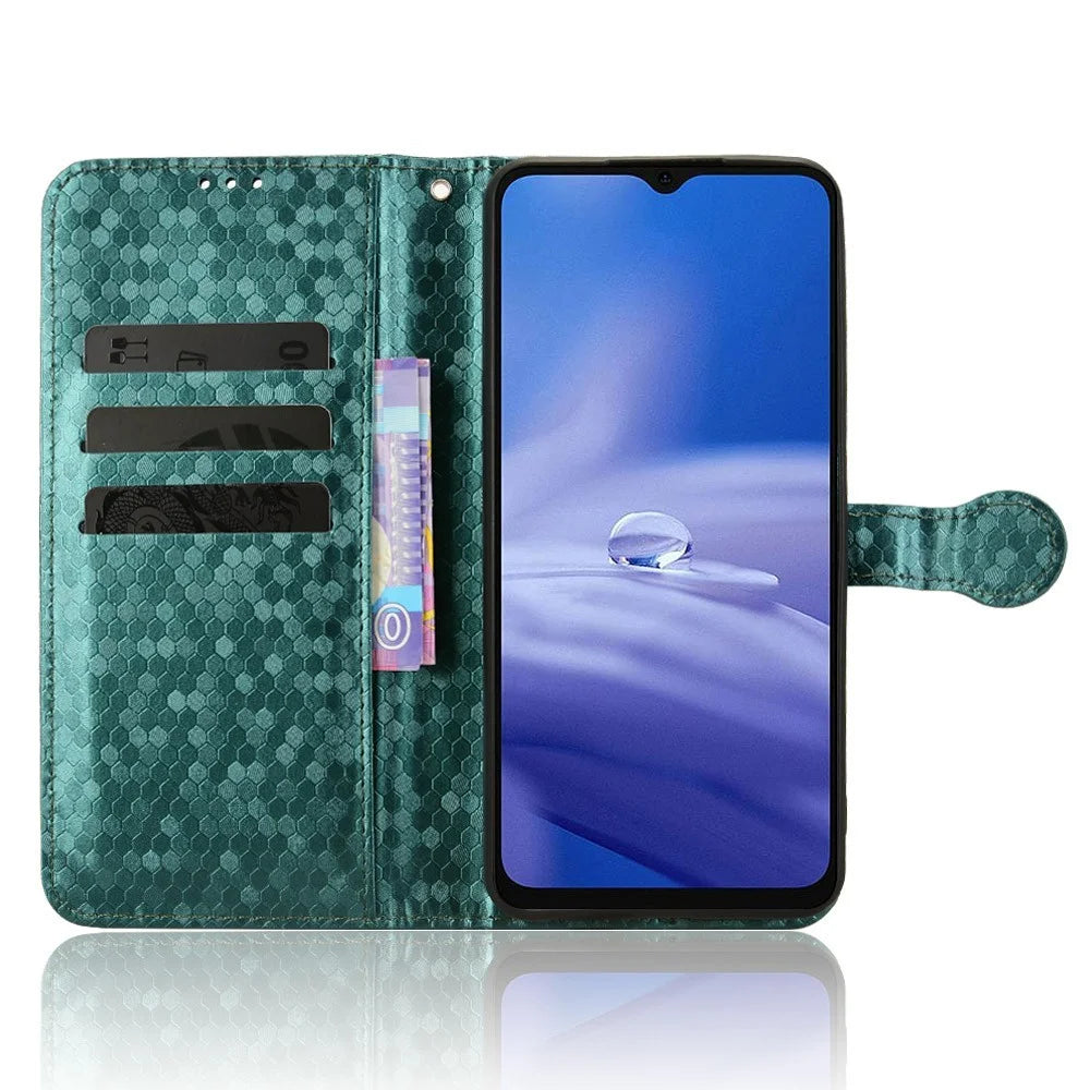 For Ulefone Note 19 Wallet Case Dot Pattern Imprint PU Leather Phone Cover - Green - 2