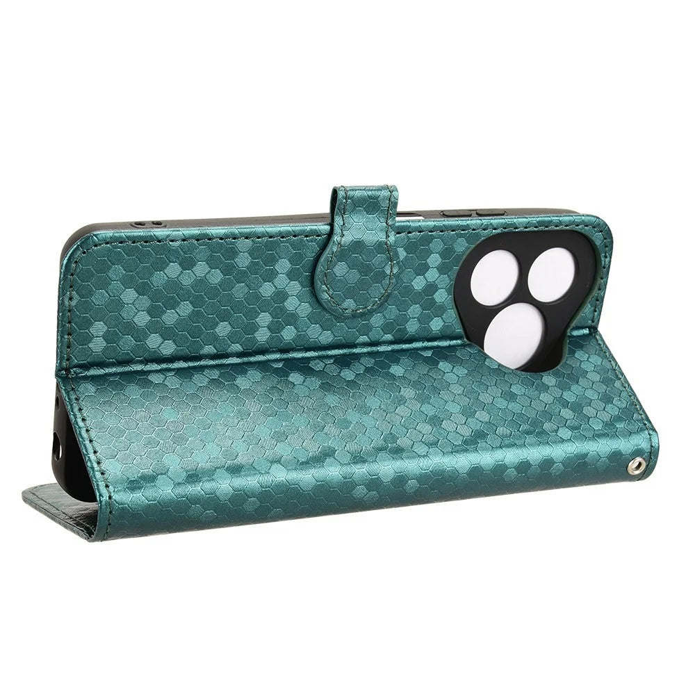 For Ulefone Note 19 Wallet Case Dot Pattern Imprint PU Leather Phone Cover - Green - 5