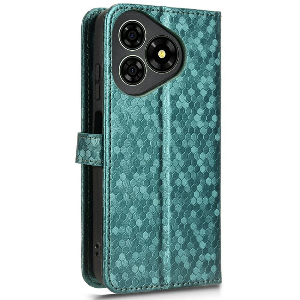 For Ulefone Note 19 Wallet Case Dot Pattern Imprint PU Leather Phone Cover - Green - 7