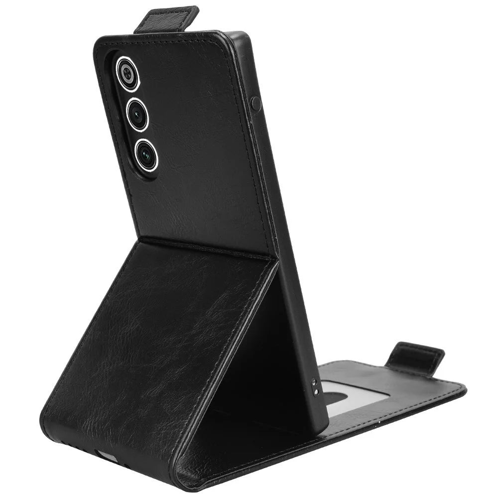 For ZTE nubia Redmagic 10 Air 5G Stand Case Magnetic Clasp Vertical Flip Leather Phone Cover with Card Holder - Black - 4