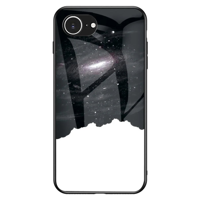 For iPhone 17e / 16e Case Starry Sky Pattern Tempered Glass Phone Cover - Cosmic Starry Sky - 1