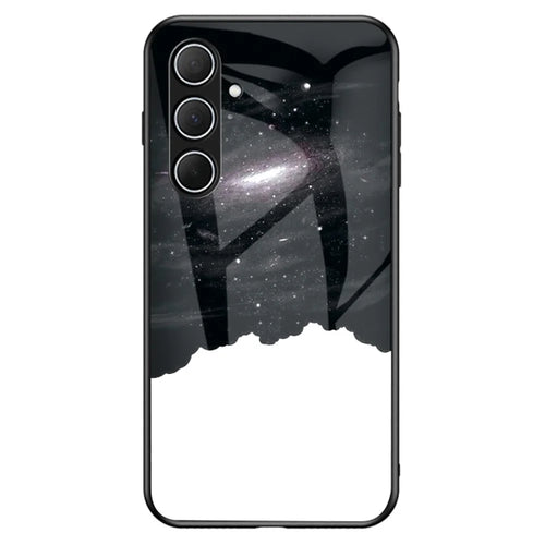 For Samsung Galaxy A56 5G Case Starry Sky Pattern Tempered Glass Phone Cover - Cosmic Starry Sky - 1