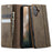 CASEME 033 Series For iPhone 16 Case RFID Blocking Wallet Stand Calf Texture Leather Phone Cover - Coffee - 1