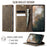 CASEME 033 Series For iPhone 16 Case RFID Blocking Wallet Stand Calf Texture Leather Phone Cover - Coffee - 2