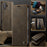 CASEME 033 Series For iPhone 16 Case RFID Blocking Wallet Stand Calf Texture Leather Phone Cover - Coffee - 7