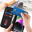 Stand Case for iPhone 14 / 13 Litchi Texture Leather Flip Phone Cover with Strap  /  Wallet - Black - 5
