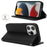 Stand Case for iPhone 13 Pro Max / 12 Pro Max Litchi Texture Leather Flip Phone Cover with Strap  /  Wallet - Black - 3