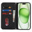 Stand Case for iPhone 15 Plus / 14 Plus Litchi Texture Leather Flip Phone Cover with Strap  /  Wallet - Black - 2