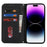 Stand Case for iPhone 14 Pro Max Litchi Texture Leather Flip Phone Cover with Strap  /  Wallet - Black - 2