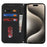 Stand Case for iPhone 15 Pro Max Litchi Texture Leather Flip Phone Cover with Strap  /  Wallet - Black - 2