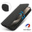 Stand Case for iPhone 15 Pro Max Litchi Texture Leather Flip Phone Cover with Strap  /  Wallet - Black - 4