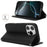 Stand Case for iPhone 16 Pro Litchi Texture Leather Flip Phone Cover with Strap  /  Wallet - Black - 3