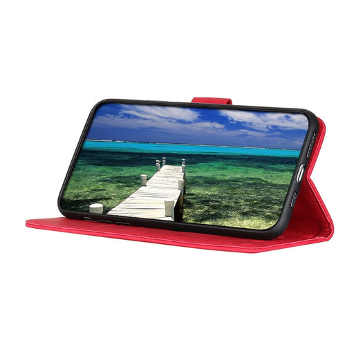 KHAZNEH For iPhone 18 Pro / 17 Pro Case PU Leather Retro Texture Phone Cover - Red - 2