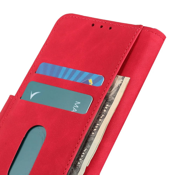 KHAZNEH For iPhone 18 Pro / 17 Pro Case PU Leather Retro Texture Phone Cover - Red - 5