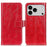 For iPhone 18 Pro / 17 Pro Case Wallet Leather Phone Cover Crazy Horse Texture - Red - 1