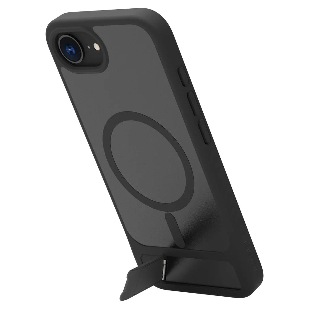 LEREACH Le-Chic Series For iPhone 17e / 16e Case Compatible with MagSafe Kickstand TPU + PC Phone Cover - Black - 1