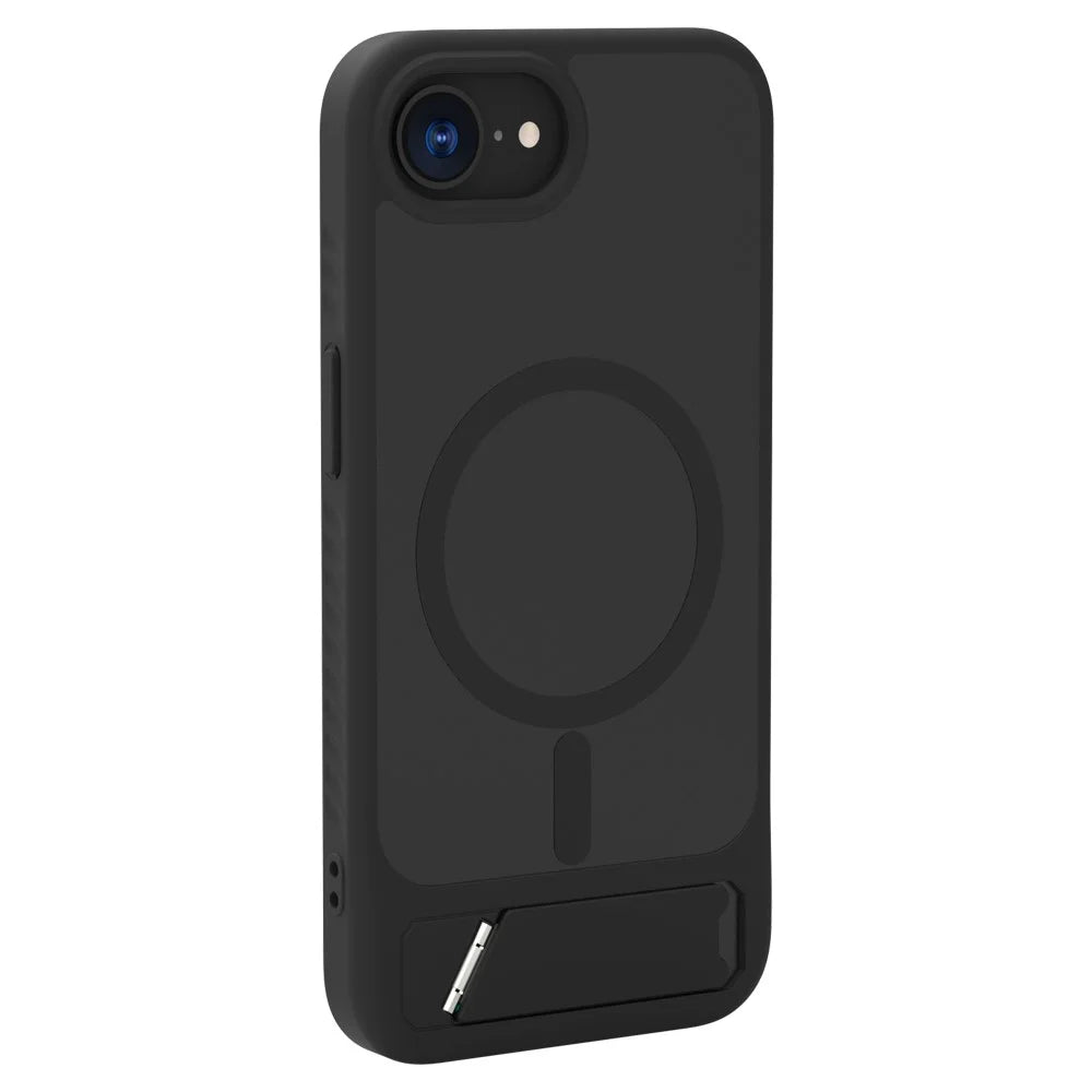 LEREACH Le-Chic Series For iPhone 17e / 16e Case Compatible with MagSafe Kickstand TPU + PC Phone Cover - Black - 4