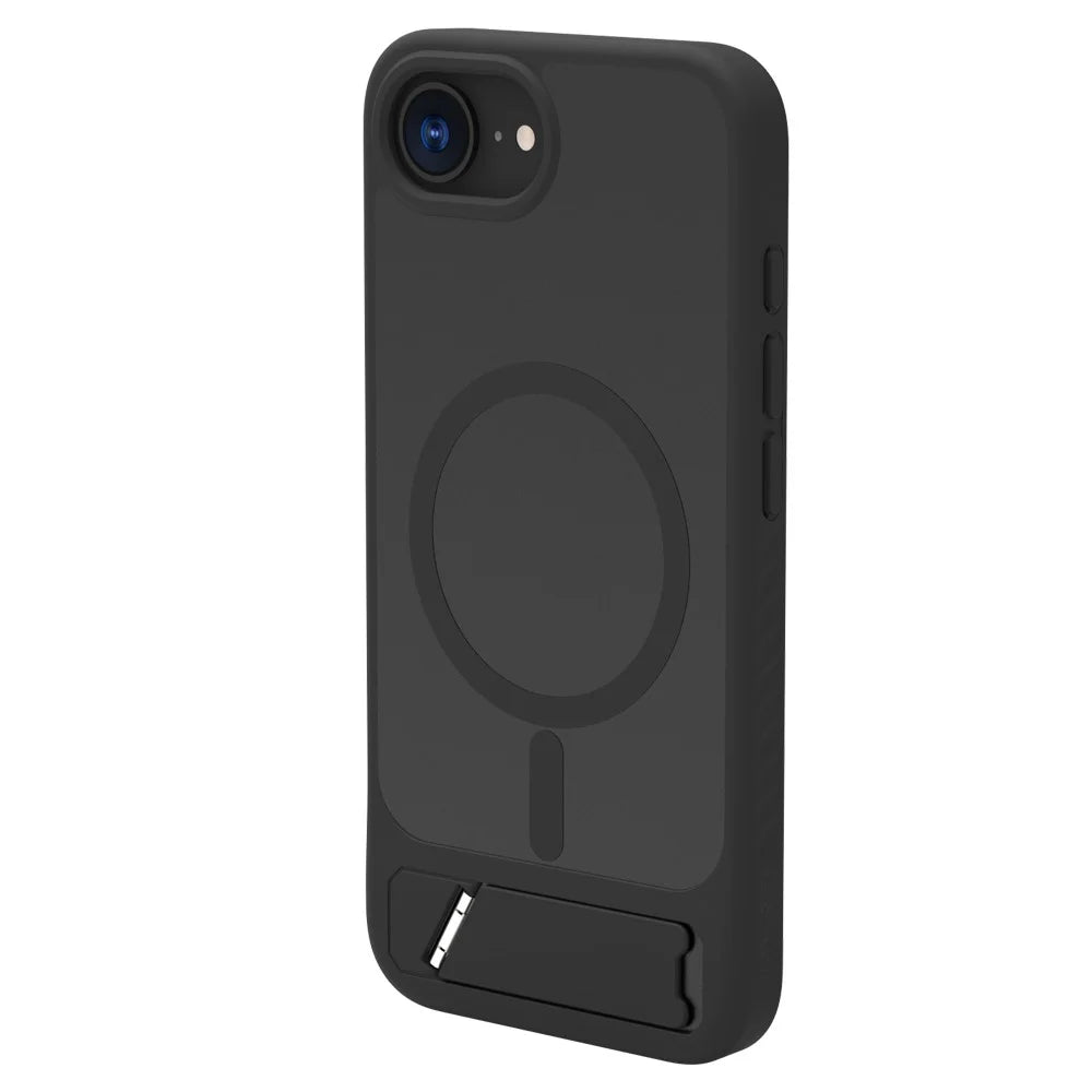 LEREACH Le-Chic Series For iPhone 17e / 16e Case Compatible with MagSafe Kickstand TPU + PC Phone Cover - Black - 6