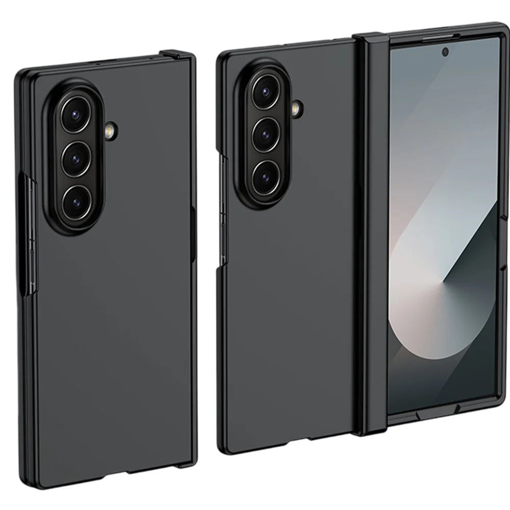 For Samsung Galaxy Z Fold7 5G Case Hinge Protection Skin-Touch PC Phone Cover - Black - 1