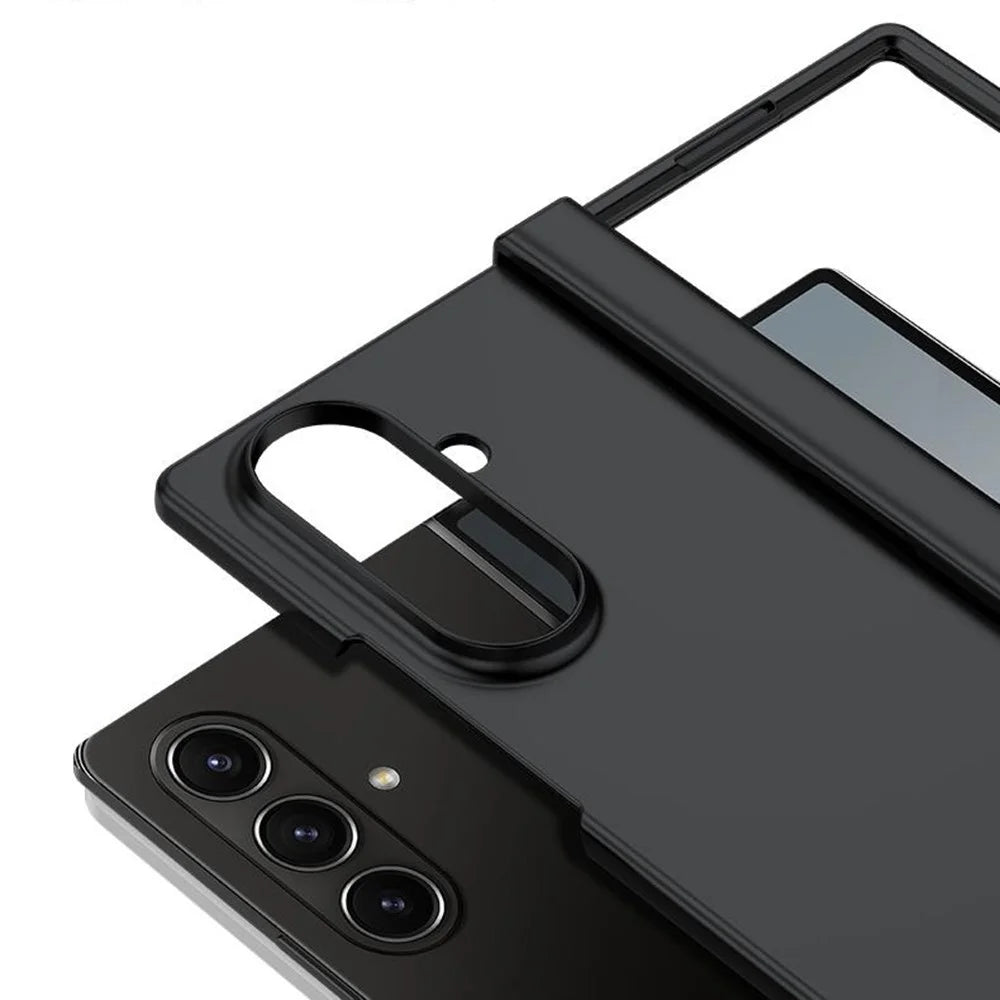 For Samsung Galaxy Z Fold7 5G Case Hinge Protection Skin-Touch PC Phone Cover - Black - 4