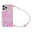 For iPhone 16 Pro Max Case IMD Star Design TPU Phone Cover with Beaded Strap - Pink - 1