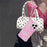 For iPhone 16 Pro Max Case IMD Star Design TPU Phone Cover with Beaded Strap - Pink - 6