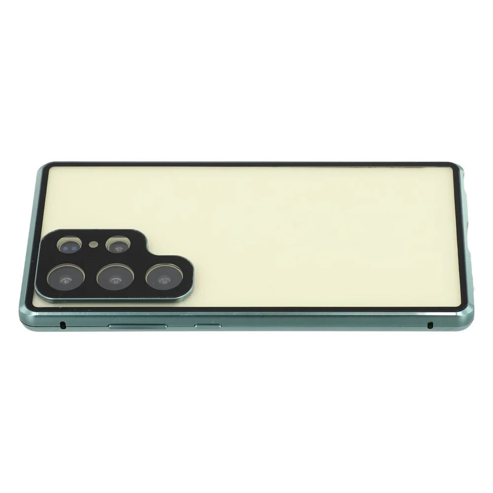 For Samsung Galaxy S24 Ultra Case with Anti-Spy Screen Protector / Lens Film Tempered Glass Metal Phone Cover - Green - 2