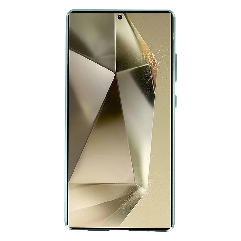 For Samsung Galaxy S24 Ultra Case with Anti-Spy Screen Protector / Lens Film Tempered Glass Metal Phone Cover - Green - 3