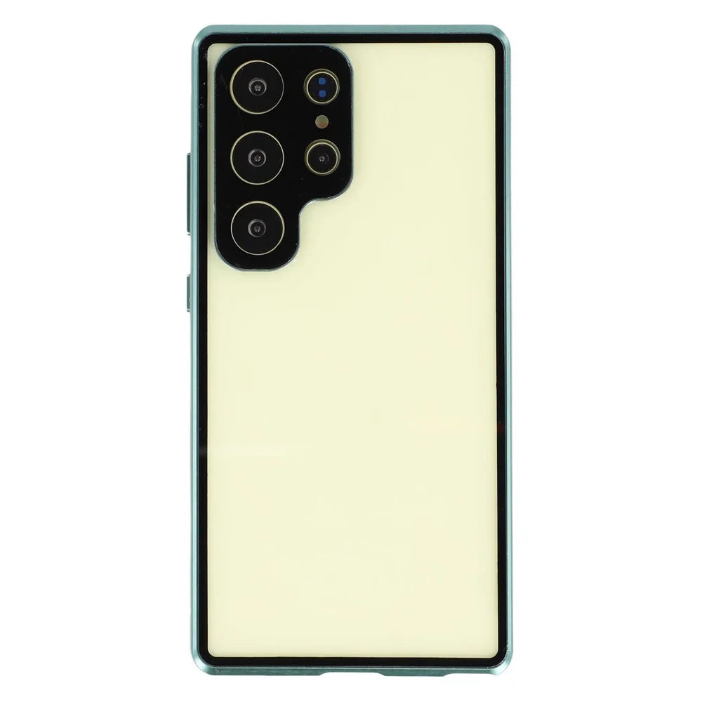 For Samsung Galaxy S24 Ultra Case with Anti-Spy Screen Protector / Lens Film Tempered Glass Metal Phone Cover - Green - 4