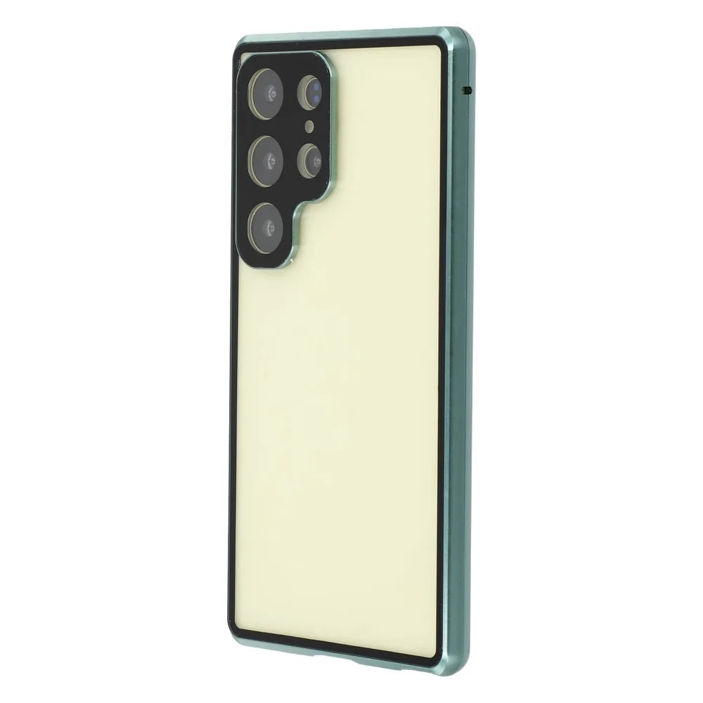 For Samsung Galaxy S24 Ultra Case with Anti-Spy Screen Protector / Lens Film Tempered Glass Metal Phone Cover - Green - 5