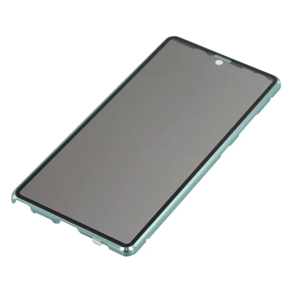 For Samsung Galaxy S24 Ultra Case with Anti-Spy Screen Protector / Lens Film Tempered Glass Metal Phone Cover - Green - 6