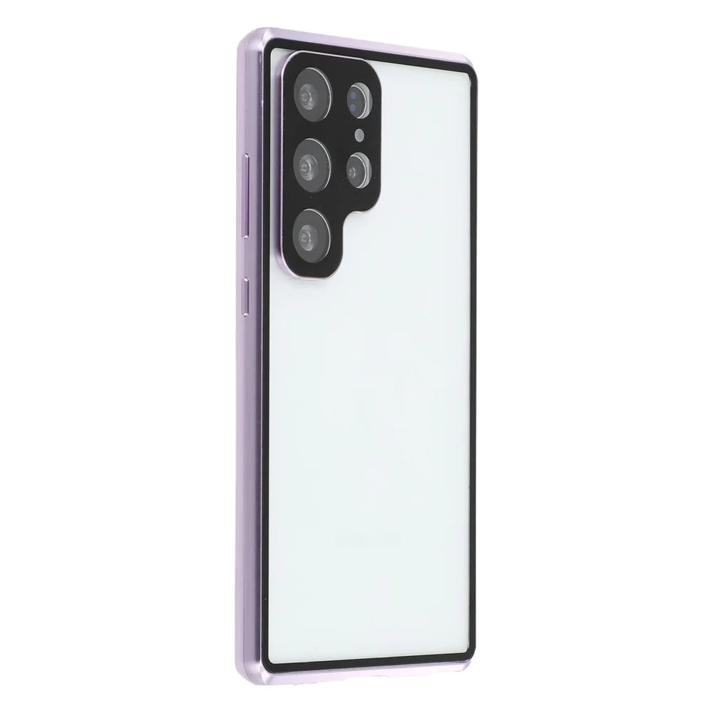 For Samsung Galaxy S25 Ultra Case with Anti-Spy Screen Protector / Lens Film Tempered Glass Metal Phone Cover - Purple - 2