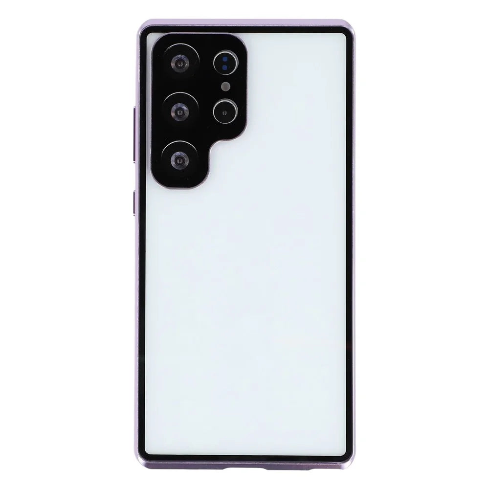 For Samsung Galaxy S25 Ultra Case with Anti-Spy Screen Protector / Lens Film Tempered Glass Metal Phone Cover - Purple - 4
