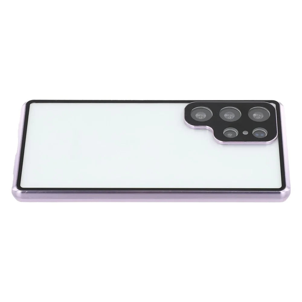 For Samsung Galaxy S25 Ultra Case with Anti-Spy Screen Protector / Lens Film Tempered Glass Metal Phone Cover - Purple - 5