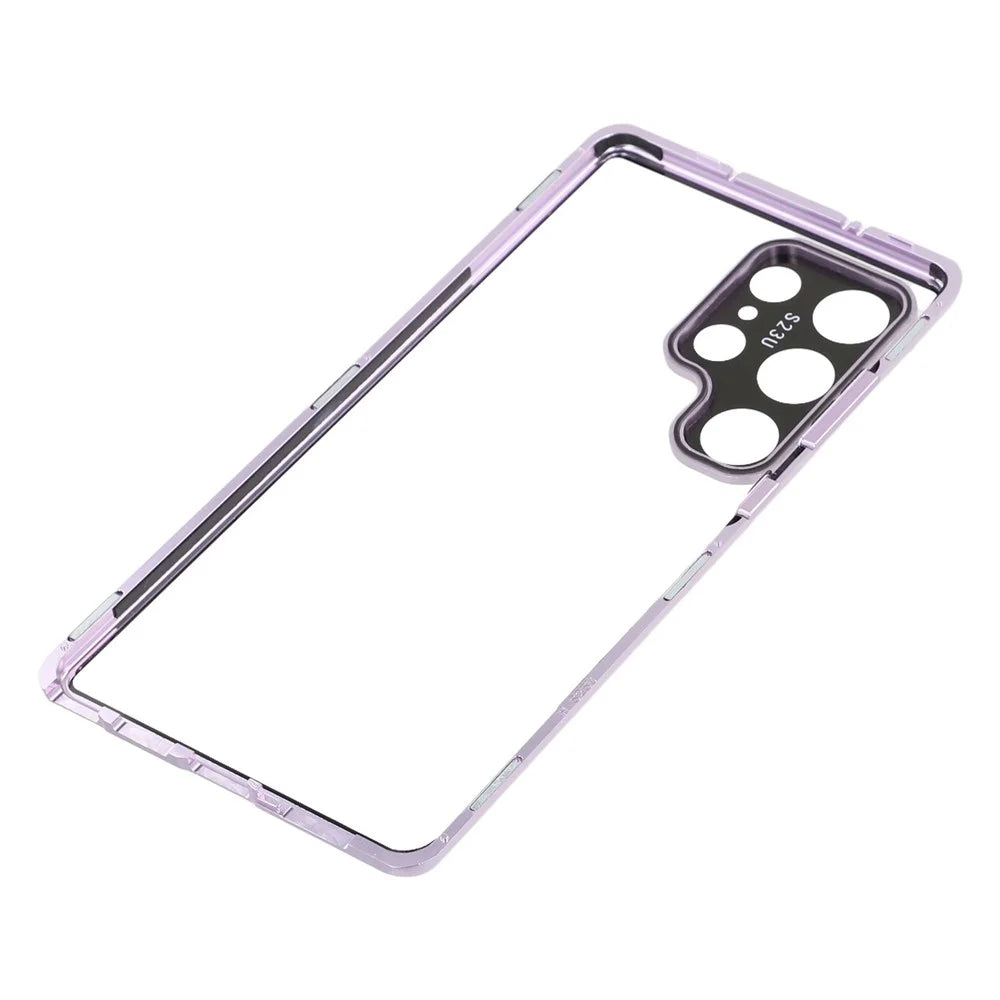 For Samsung Galaxy S25 Ultra Case with Anti-Spy Screen Protector / Lens Film Tempered Glass Metal Phone Cover - Purple - 7