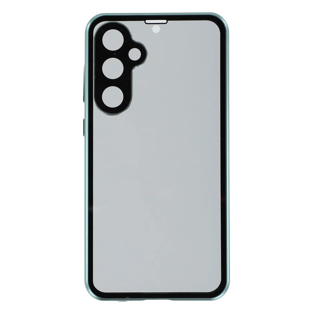 For Samsung Galaxy S23 FE Case with Anti-Spy Screen Protector  /  Lens Film Tempered Glass Metal Phone Cover - Green - 2