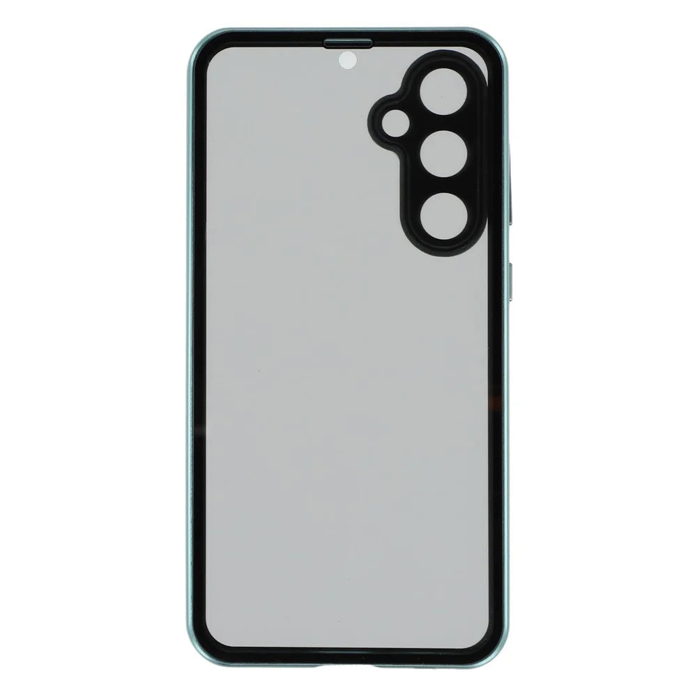 For Samsung Galaxy S23 FE Case with Anti-Spy Screen Protector  /  Lens Film Tempered Glass Metal Phone Cover - Green - 3