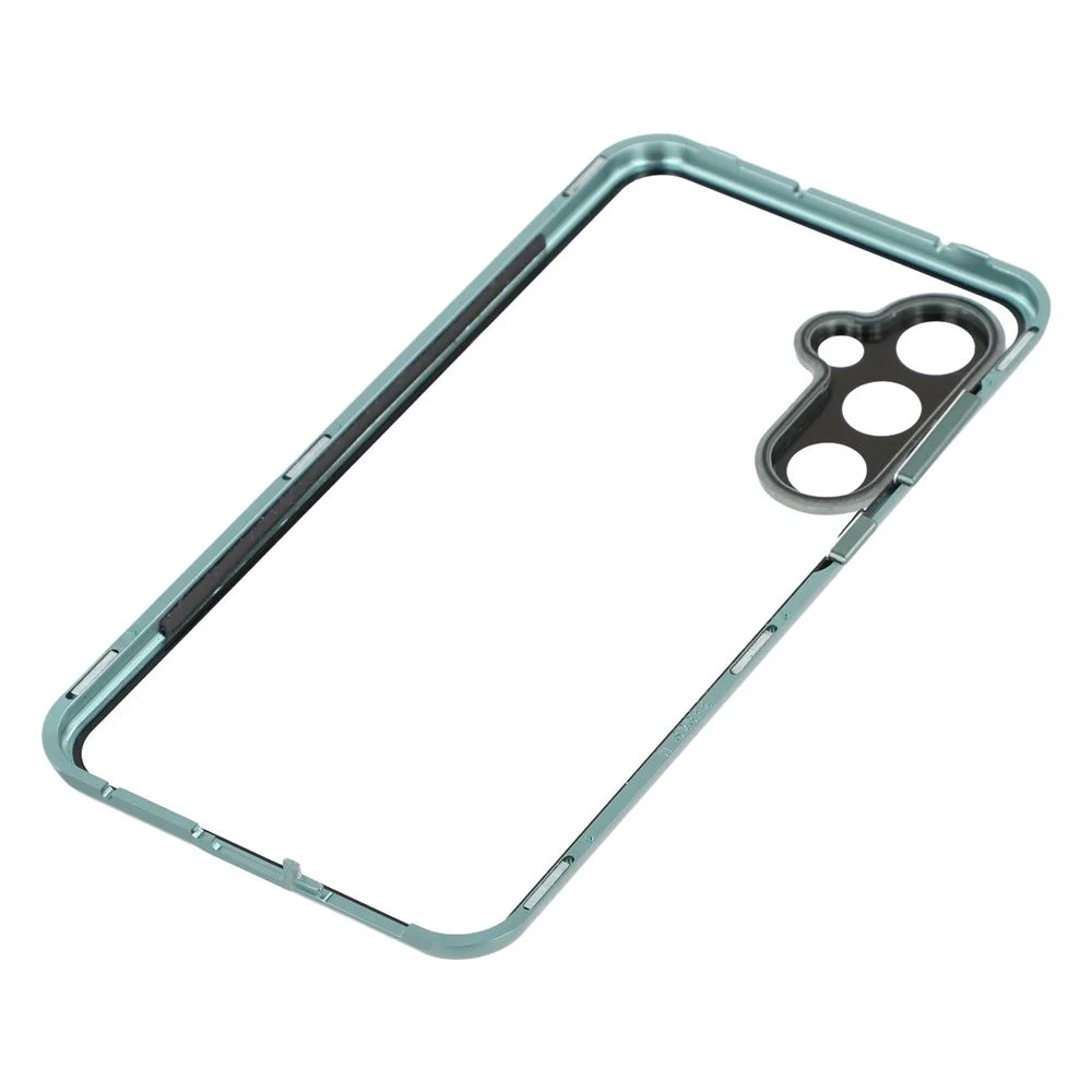 For Samsung Galaxy S23 FE Case with Anti-Spy Screen Protector  /  Lens Film Tempered Glass Metal Phone Cover - Green - 5