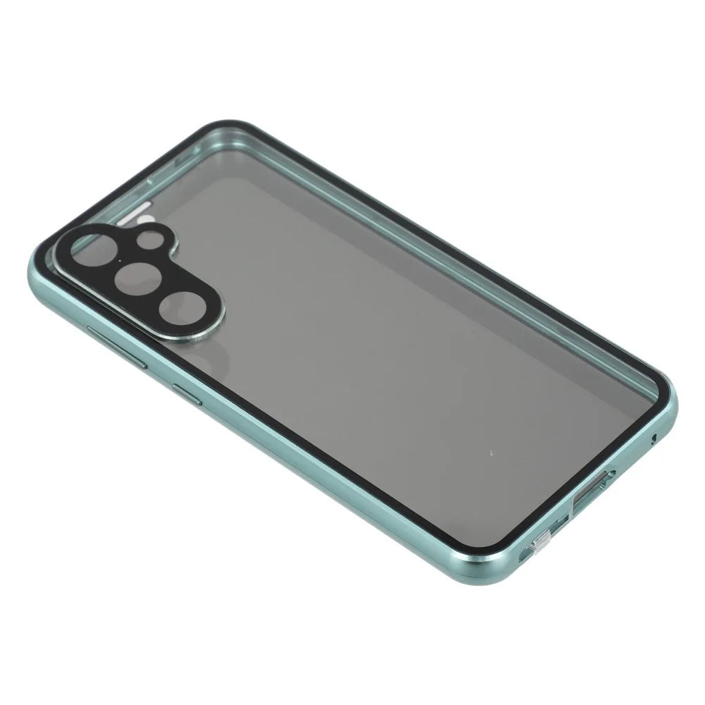 For Samsung Galaxy S23 FE Case with Anti-Spy Screen Protector  /  Lens Film Tempered Glass Metal Phone Cover - Green - 7