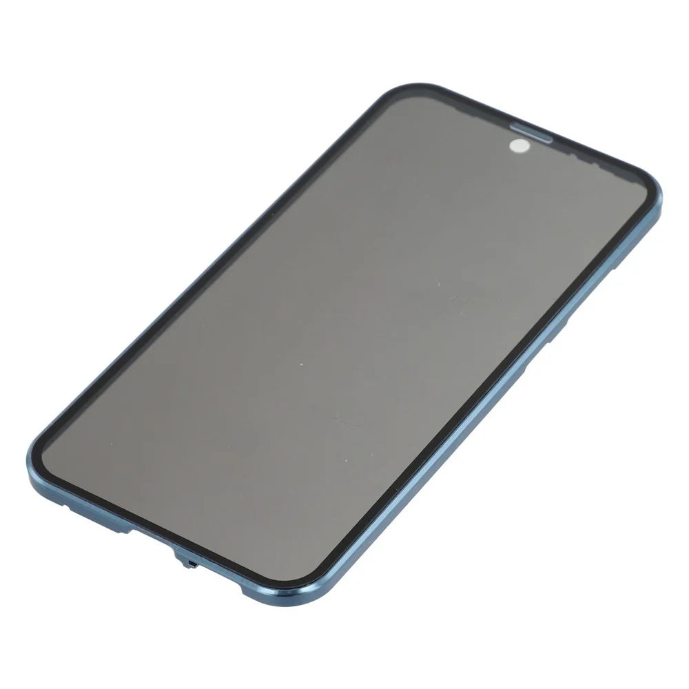 For Samsung Galaxy S24 FE Case with Anti-Spy Screen Protector  /  Lens Film Tempered Glass Metal Phone Cover - Dark Blue - 6