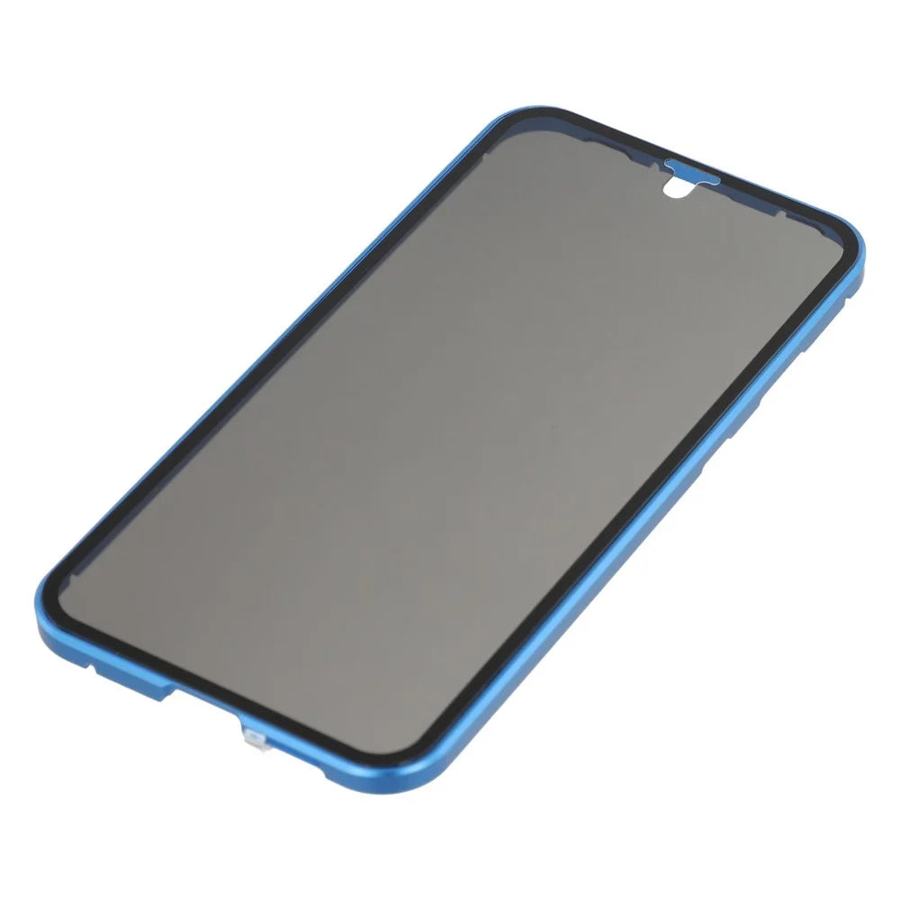For Samsung Galaxy A55 5G Case with Anti-Spy Screen Protector  /  Lens Film Tempered Glass Metal Phone Cover - Dark Blue - 6