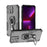 WANLONFENG For iPhone 14 Pro Max Phone Case  PC TPU Back Cover Kickstand with Tempered Glass - Black - 4