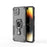 WANLONFENG For iPhone 15 Phone Case  PC TPU Back Cover Kickstand with Tempered Glass - Black - 2