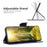 For Samsung Galaxy S23+ Wallet Case Imprinted Butterflies Leather Phone Cover with Strap - Dark Blue - 2