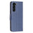 For Samsung Galaxy S23+ Wallet Case Imprinted Butterflies Leather Phone Cover with Strap - Dark Blue - 7
